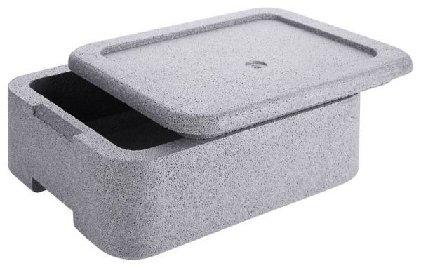 Thermobox für Menüschalen, graues EPS, 30 x 24 x 12 cm