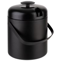 Vorschau: Eiseimer, 3teiliges Set, Edelstahl, PP/ ABS, für max. 50 Eiswürfel, D: 14 cm, H: 22 cm, I: 1,3 Liter, Farbe: schwarz Vorschau: Eiseimer, 3teiliges Set, Edelstahl, PP/ ABS, für max. 50 Eiswürfel, D: 14 cm, H: 22 cm, I: 1,3 Liter, Farbe: schwarz