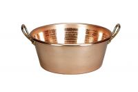 Kupfer-Kontitürenschüsseln, mit Griffen, 400 mm/ 15 ltr. Kupfer-Kontitürenschüsseln, mit Griffen, 400 mm/ 15 ltr.