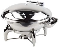 Chafing Dish GLOBE D: 38,5 cm, H: 34 cm, I: 6 ltr., Edelstahl, abnehmbarer Glasdeckel, mit Sandwichboden Chafing Dish GLOBE D: 38,5 cm, H: 34 cm, I: 6 ltr., Edelstahl, abnehmbarer Glasdeckel, mit Sandwichboden