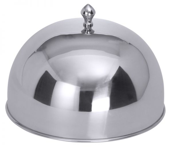 Speiseglocke mit Knopfgriff, Edelstahl, D: 24,5 cm, H: 14 cm