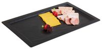 GN 1/1 Tablett SLATE 53 x 32,5 cm, H: 1,5 cm, Melamin, schwarz, Schieferlook GN 1/1 Tablett SLATE 53 x 32,5 cm, H: 1,5 cm, Melamin, schwarz, Schieferlook
