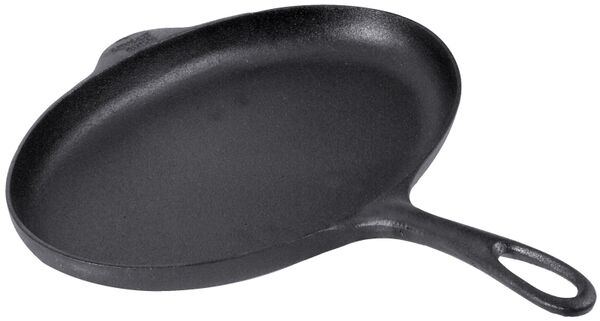 Eisenguss-Fischbratpfanne oval, 32,5 x 21,5 x 4 cm