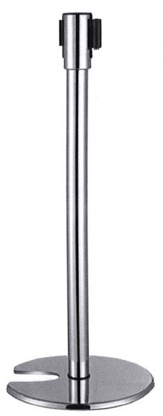 Gurtabsperrpfosten, Band rot, Edelstahl, D: 35 cm, H: 95 cm