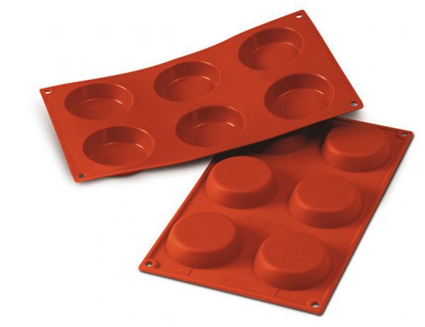 Silikon - Backform Flan, 6 x 72 ml, D: 80 mm, H: 18 mm