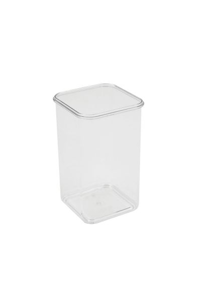 Vorrats-, Gewürzdose rechteckig inkl. Deckel, PS transparent, 170 x 170 x 300 mm/ 1,45 ltr.