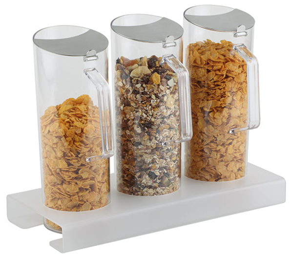Cerealien-Bar 3 x 1,5 ltr., 7-teilig, 38 x 17 x 16,5 cm, Ständer: 4 cm hoch