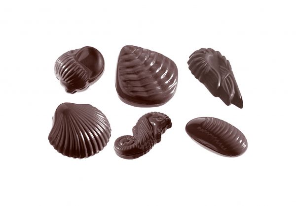 Schokoladen- Form Meeresfiguren, 275 x 135 mm, 22 Stück/ 9 Fig.