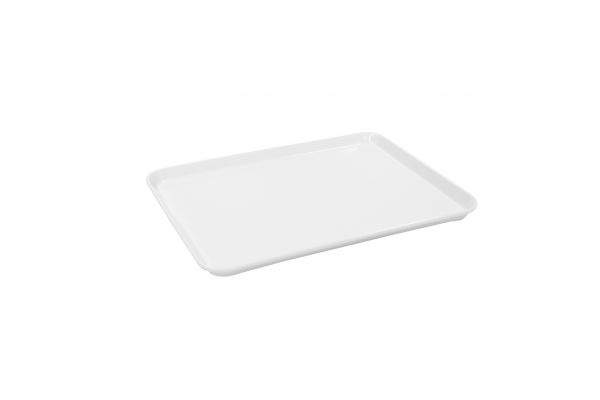 Auslagetabletts aus Melamin, rechteckig, weiss, 270 x 210 x 17 mm