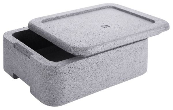 Thermobox für Menüschalen, graues EPS, 30 x 24 x 9,5 cm