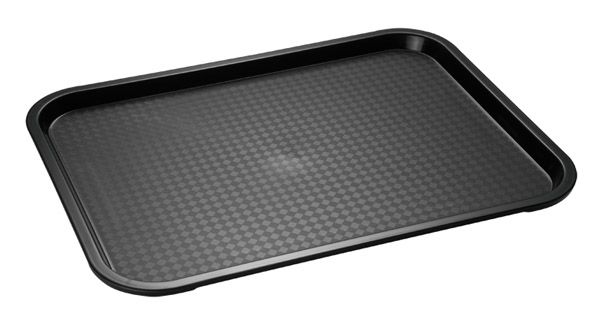 Fast Food-Tablett 41 x 30,5 cm, H: 2 cm, Polypropylen, schwarz