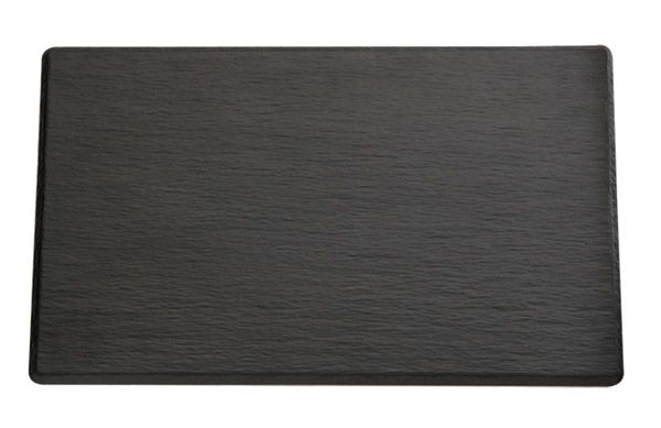 GN 2/4 Tablett SLATE 53 x 16,2 cm, H: 1 cm, Melamin, schwarz, Schieferlook