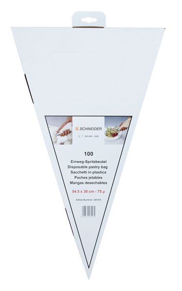 Einweg- Spritzbeutel, lose, 545 x 300 mm, 75 my, 100 Stück, Farbe: transparent