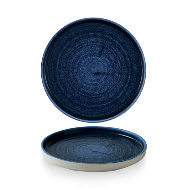 Churchill, Stonecast Plume : Ultramarine - Teller flach m. erhöhten Rand, 21 x 2 cm