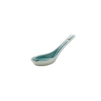 Playground, Steinzeug - Reislöffel, weiss/ türkis, 13 cm Playground, Steinzeug - Reislöffel, weiss/ türkis, 13 cm