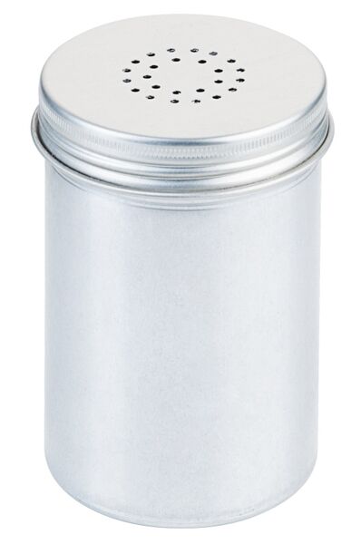 Salzstreuer groß, D: 6,5 cm, H: 12 cm, 26 Löcher, Aluminium