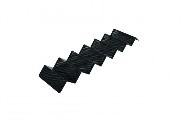 Snack- Verkaufsständer, Wellenform, Material: Alu, schwarz, halbmatt, 580 x 170 mm
