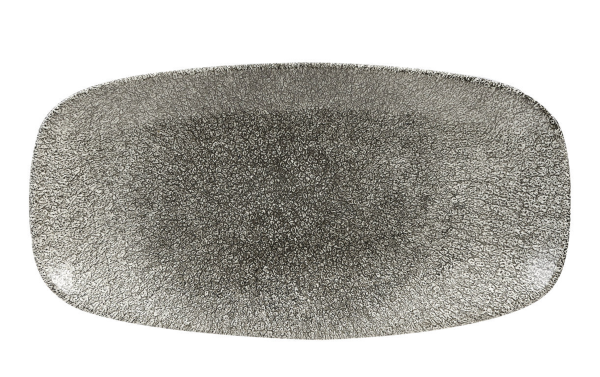 Churchill, Raku : Quartz Black - Platte rechteckig, 35,5 x 18,9 cm