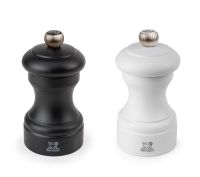 Peugeot : Bistro Duo - Pfeffer- und Salzmühle, manuelle Buchenholz-Mühle, Größe: 10 cm, Farbe: schwarz und weiss Peugeot : Bistro Duo - Pfeffer- und Salzmühle, manuelle Buchenholz-Mühle, Größe: 10 cm, Farbe: schwarz und weiss