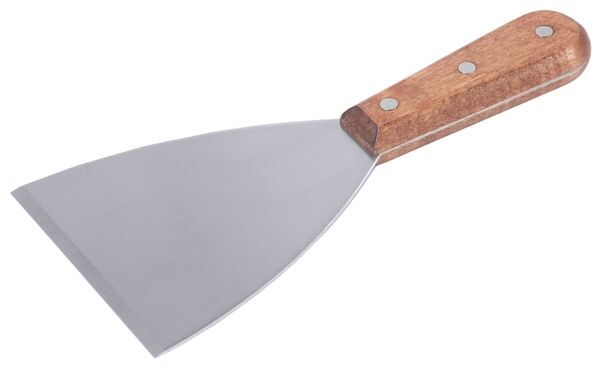 Bratenspachtel, Edelstahl, Holzgriff, 11,5 x 10 cm, L: 21,5 cm