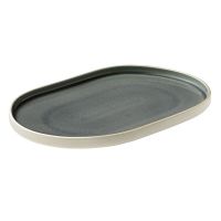 Playground, Steinzeug - NARA Grau : Platte oval, 30 cm Playground, Steinzeug - NARA Grau : Platte oval, 30 cm