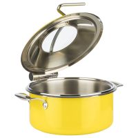 Vorschau: Chafing Dish, 4-tlg. Set, D: 30,5 cm, H: 17,5 cm, 18/8 Edelstahl, Fb. gelb Vorschau: Chafing Dish, 4-tlg. Set, D: 30,5 cm, H: 17,5 cm, 18/8 Edelstahl, Fb. gelb