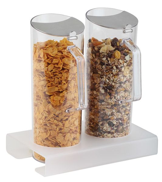 Cerealien-Bar 26 x 17 cm, H: 28,5 cm, 2 x 1,5 ltr., Acryl, gefrostet, rutschfest