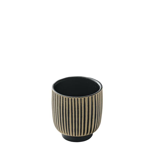 Playground, Steinzeug - NARA Schwarz/ Weiss : Obertasse , Relief, 0,1 ltr.