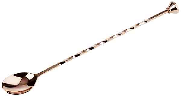 Barlöffel L: 27 cm, Edelstahl, Kupfer-Look, mit gedrehtem Stiel,