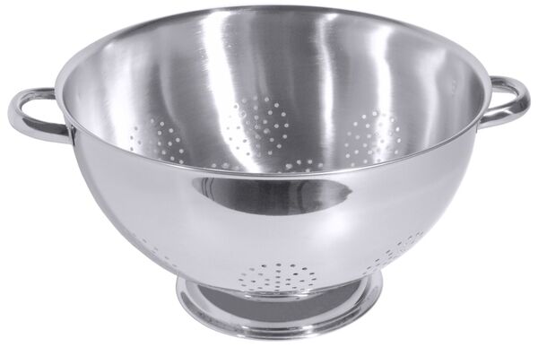 Seiher tief, I: 15 ltr., D: 36 cm, H: 22 cm, Edelstahl