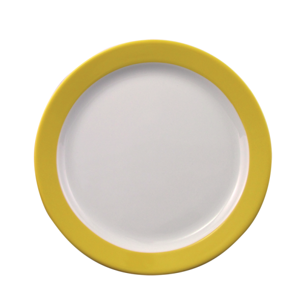 Eschenbach, Color - Frühstücks-Teller, flach Fahne, weiss/ gelb, 19 cm
