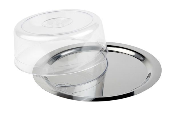 Tablett mit Haube FINESSE, D: 38 cm, H: 12 cm 18/0 Edelstahl, ohne Griffe