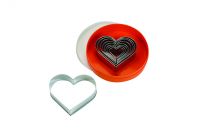Ausstechersatz Herz, glatt 9-tlg. Edelstahl, Materialstärke: 0,4 - 0,5 mm Ausstechersatz Herz, glatt 9-tlg. Edelstahl, Materialstärke: 0,4 - 0,5 mm