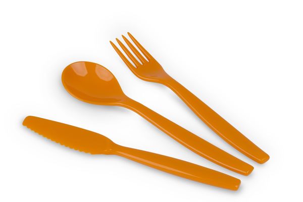 Besteckset (3-tlg.) PC, uni, orange, L: 16,5 cm
