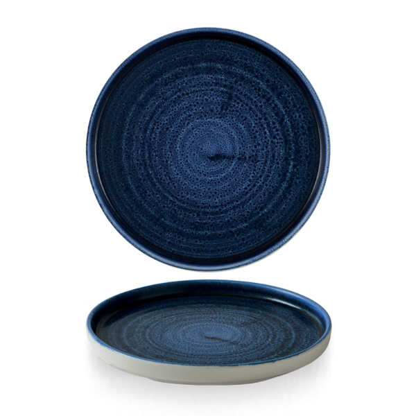 Churchill, Stonecast Plume : Ultramarine - Teller flach m. erhöhten Rand, 26 x 2 cm
