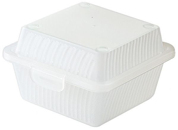 Eco-Takeout : Mehrweg- Hamburger-Box, weiss, 12,5 x 13 x 8 cm