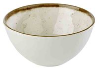 Schale STONE ART D: 15 cm, H: 7,5 cm, 0,6 ltr., Melamin, Rand: braun, weiss Schale STONE ART D: 15 cm, H: 7,5 cm, 0,6 ltr., Melamin, Rand: braun, weiss