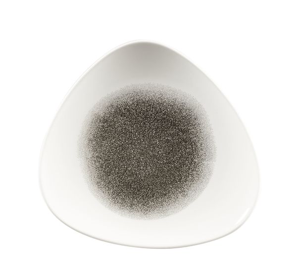Churchill, Raku : Quartz Black - Teller flach dreieckig, 28,5 cm