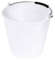 Kunststoffeimer, lebensmittelgeeingnet, mit Bügel, weißem PP, I: 9 ltr., D: 27 cm, H: 27 cm Kunststoffeimer, lebensmittelgeeingnet, mit Bügel, weißem PP, I: 9 ltr., D: 27 cm, H: 27 cm