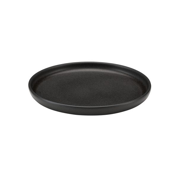 Playground, Steinzeug - ELEMENTS : Teller flach, schwarz, 22 x 2,6 cm