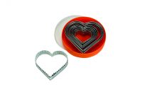 Ausstechersatz Herz, gezackt 9-tlg. Edelstahl, Materialstärke: 0,4 - 0,5 mm Ausstechersatz Herz, gezackt 9-tlg. Edelstahl, Materialstärke: 0,4 - 0,5 mm