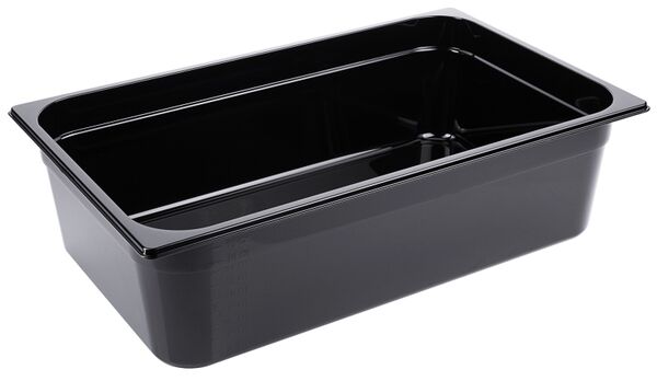 GN-Behälter 1/1, Polycarbonat schwarz, 53 x 32,5 cm, Tiefe: 150 mm, I: 19,5 ltr.