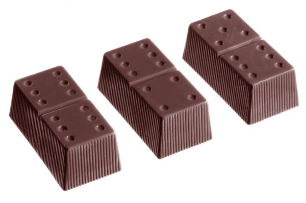 Schokoladen- Form Dominosteine, 275 x 135 mm, 3 x 8 Stück 41 x 21 x 15 mm