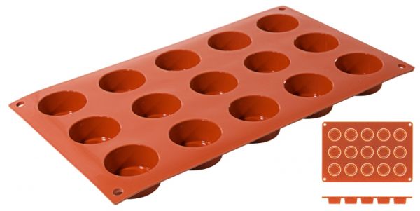 Silikon-Backmatte Mini Zylinder, 15 Formen, D: 4 cm, H: 2 cm