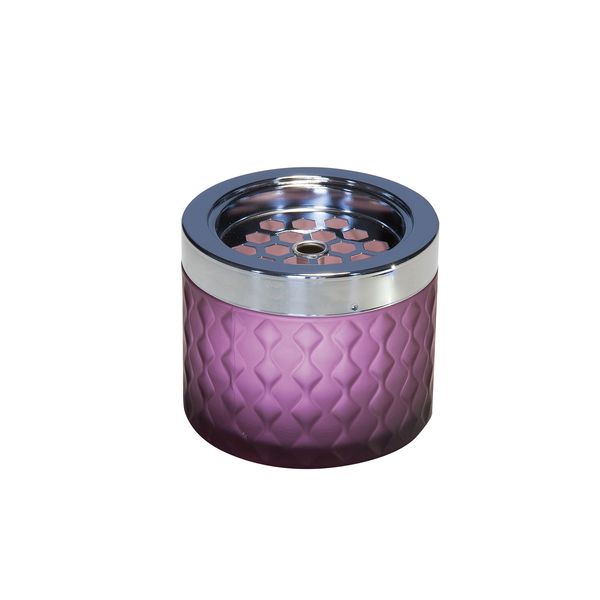 Windascher D: 9,5 cm, H: 8 cm, Glas, berry, gefrostet, mit Bajonettverschluss