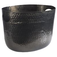 Wein-, Sektkühler, 30 x 23,5 cm, H: 23 cm, Aluminium, GunmetalLook, gehämmerte Oberfäche Wein-, Sektkühler, 30 x 23,5 cm, H: 23 cm, Aluminium, GunmetalLook, gehämmerte Oberfäche