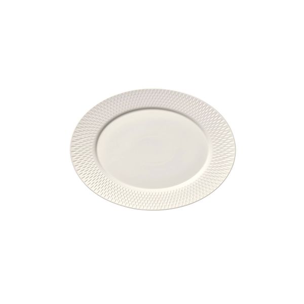Bauscher, Purity Reflections : Platte oval Fahne, bonewhite, uni, 24 x 18 cm