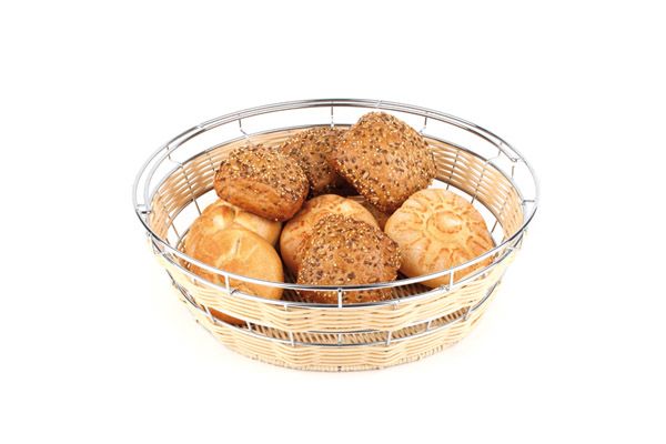 Buffettkorb rund, D: 40 cm, H: 12,5 cm, PP, Fb. hellbeige