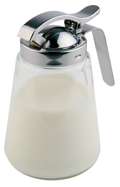 Allzweckgiesser Kaffeesahne D: 8,5 cm, H: 13,5 cm, 0,3 ltr., Behälter aus Glas, mit Dosierklappe