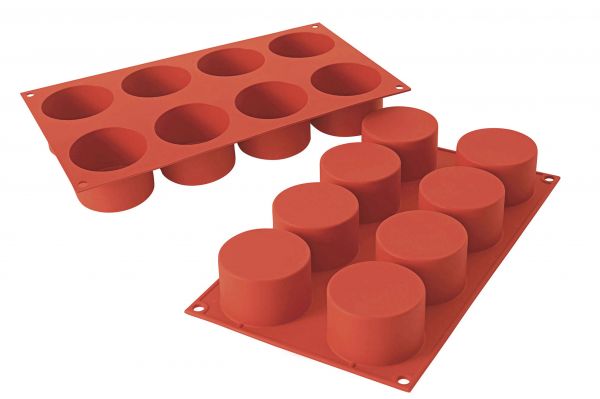 Silikon - Backform Zylinder Medium, 8 x 123 ml, D: 63 mm, H: 40 mm